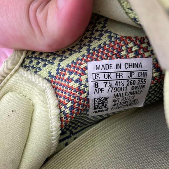 Adidas Yeezy Boost 350 V2 Semi Frozen Yellow Size 8 - Picture 8 of 8